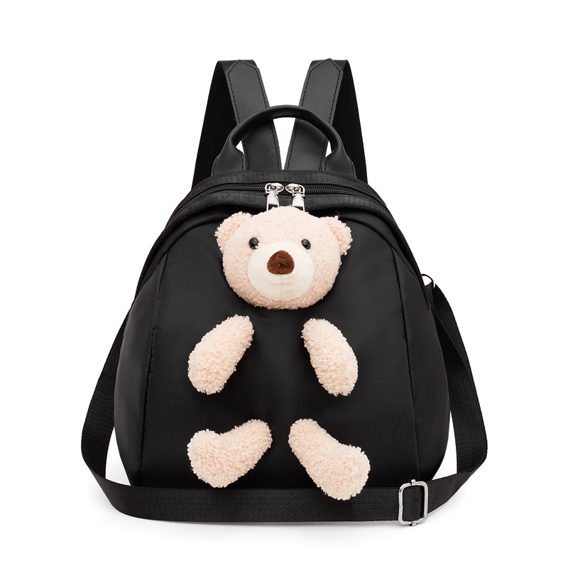 Foreign Trade New Fashion Nylon Dual-Use Cartoon Bear Backpack Foreign Trade Backpack Short-Distance Travel Bag One Piece Dropshipping