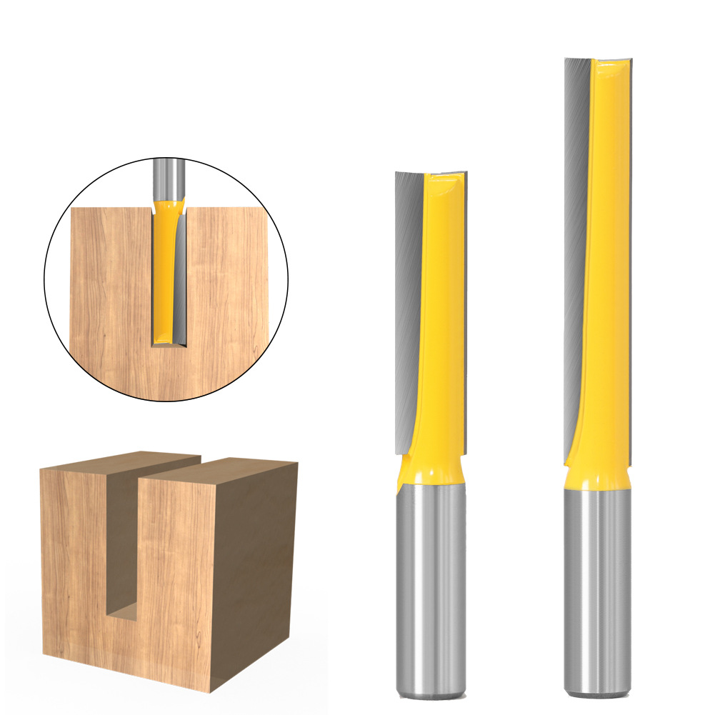 加长清底刀开槽直刀木工铣刀 门板门锁锁孔刀铣刀开槽清底刀