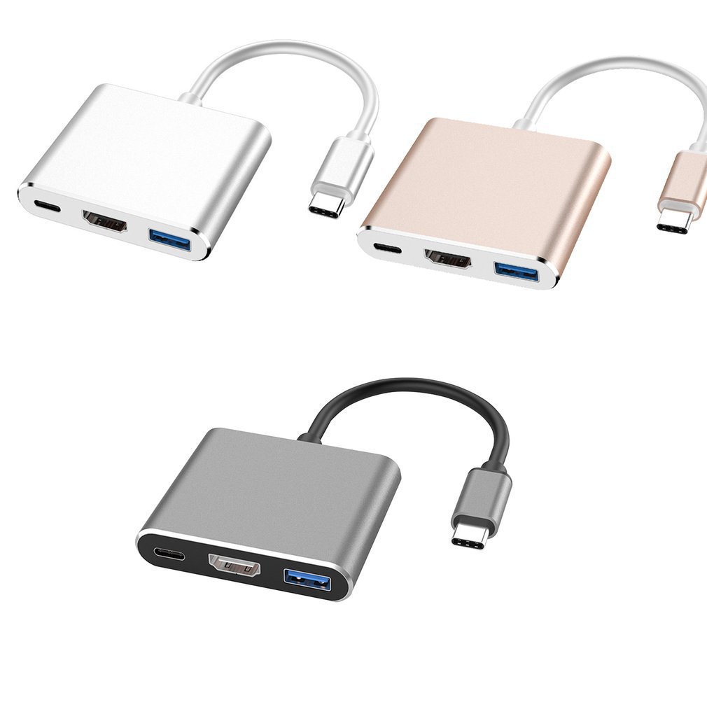 跨境三合一type c转hdmi 4k pd视频转换器 usb-c tohub高清扩展坞