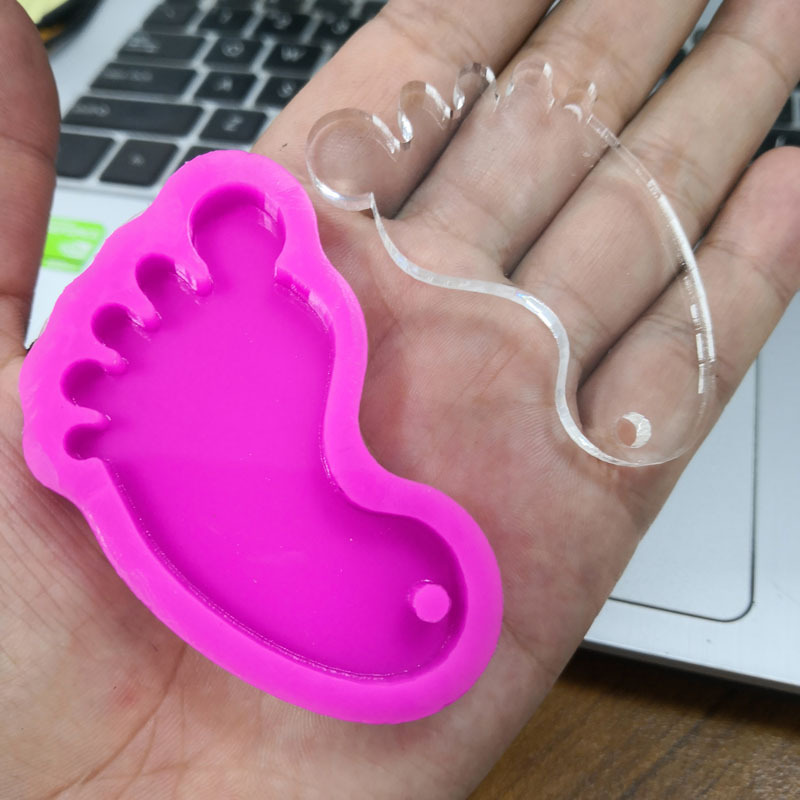 小脚丫硅胶模具 钥匙扣树脂水晶黏土工具 巧克力饼干蛋糕花边装饰