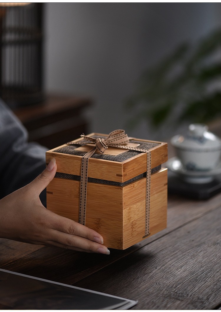竹木收纳盒定做木盒子竹木包装盒定做竹木盒子长方形茶叶盒礼品盒