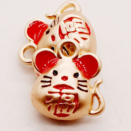 10mm合金滴油配件转运生肖老鼠耳环配饰福鼠手链手镯吊坠挂件