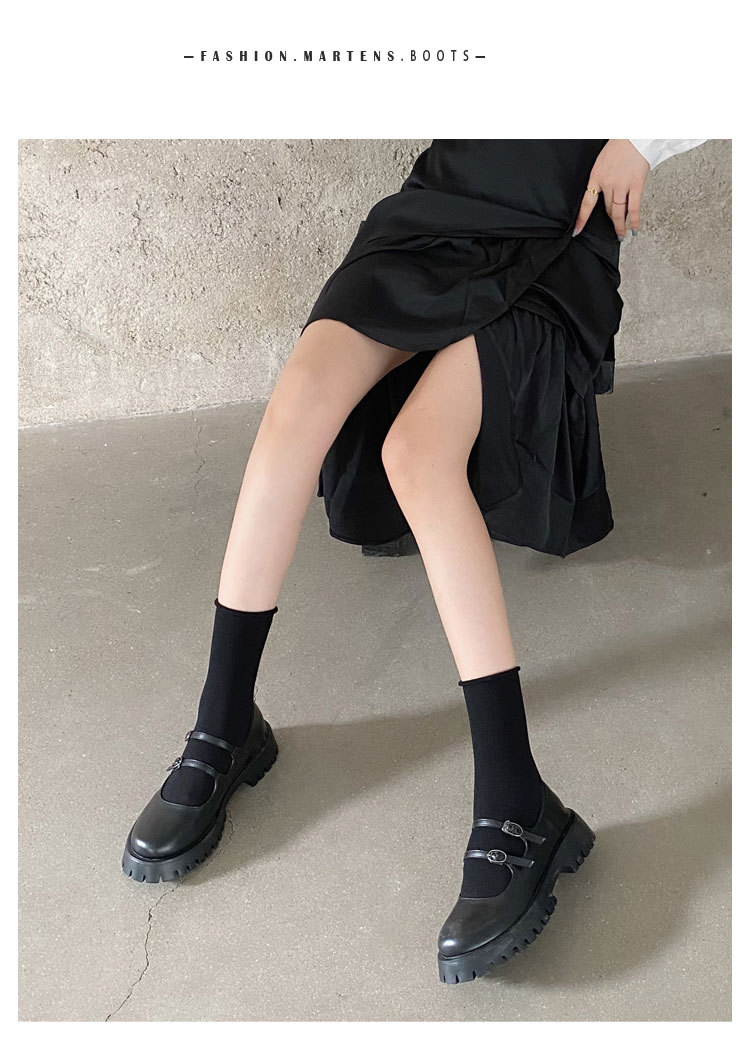 玛丽珍女鞋黑色圆头厚底英伦风小皮鞋日系女jk制服鞋子大头鞋单鞋