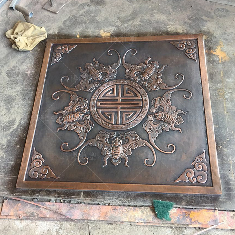 大型铜地雕锻铜地面浮雕黄铜紫铜浮雕壁画学校寺院四合院地面铜雕