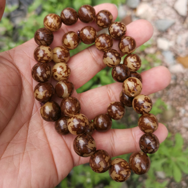 花根虎斑纹菩提籽菩提根手串景区地摊网络直播情侣手链夜市赠品