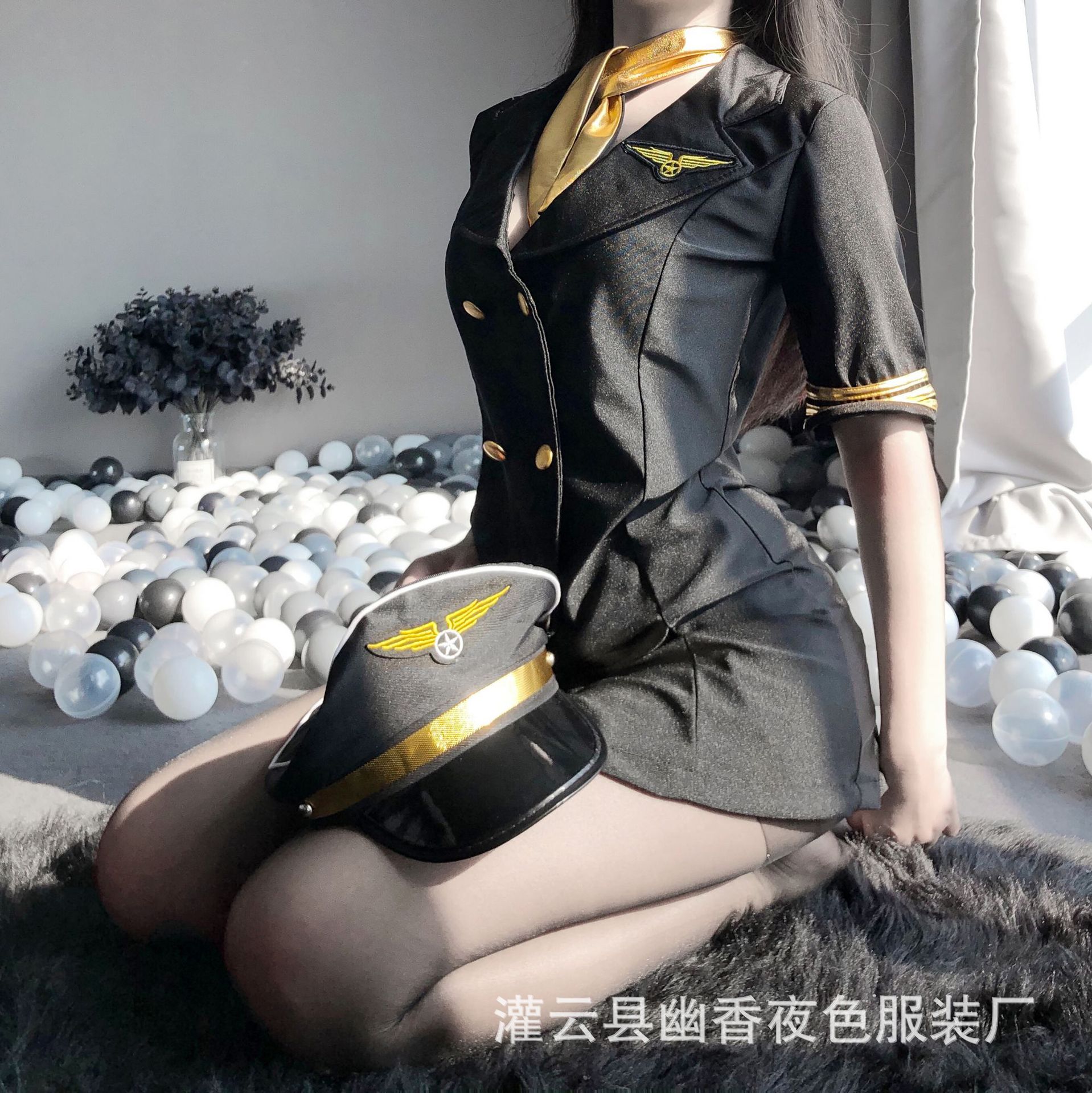 林林婷情趣内衣性感女警连体空姐制服诱惑套装cosplay角色扮演