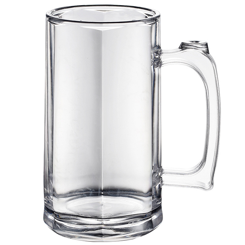 Transparent Acrylic Craft Beer Mug Thick Drop-Resistant Plastic Tape Handle Bar Night Stalls Restaurant Beer Mug