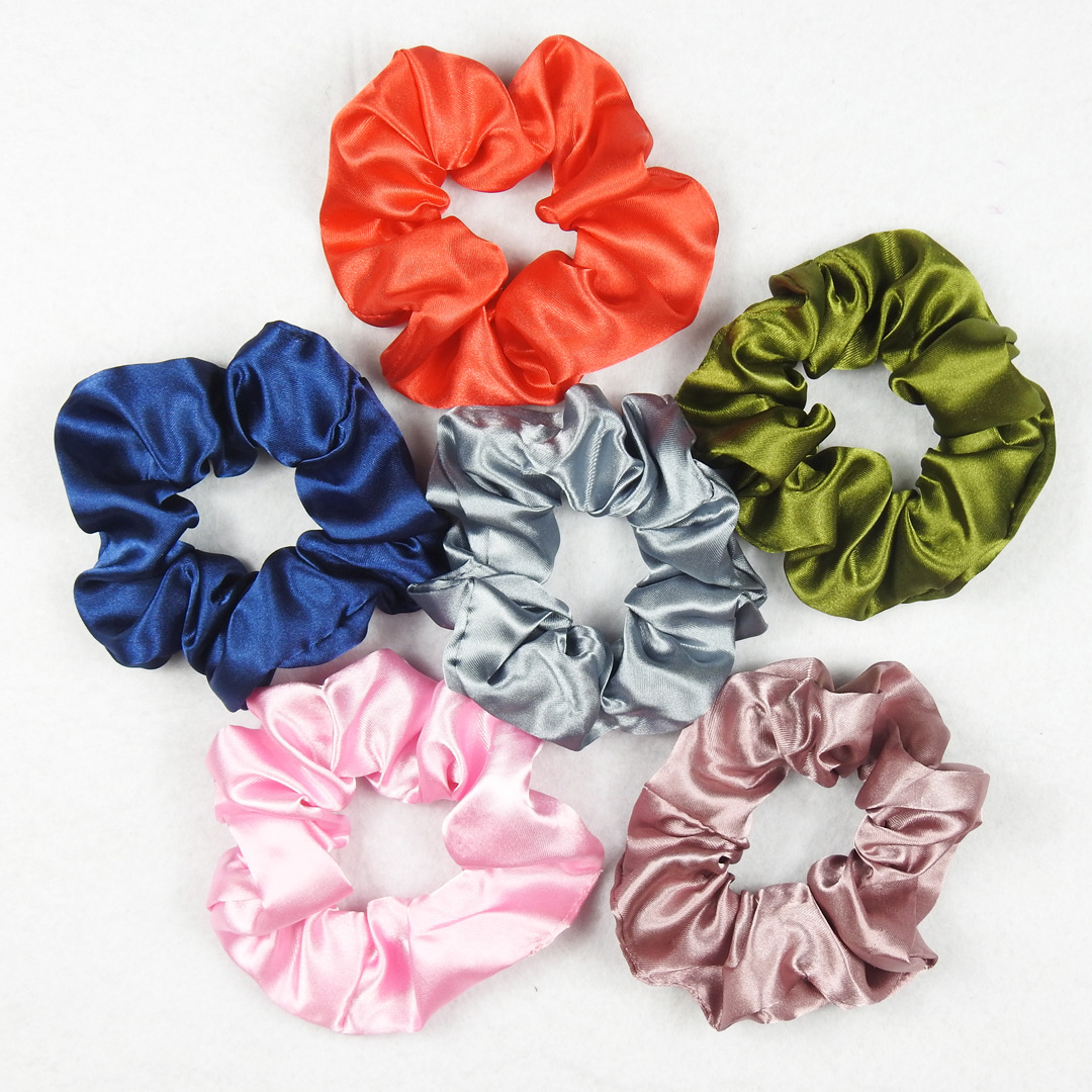 Cross-Border Hot Selling Satin Large Intestine Hair Ring High Elastic Satin Multi-Color Bright Hair Ring Headband Hair Accessories