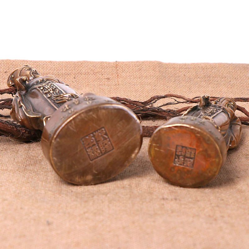 杨铜记 仿古黄铜诸葛亮 孔明 卧龙三国人物 仿古做旧古玩收藏