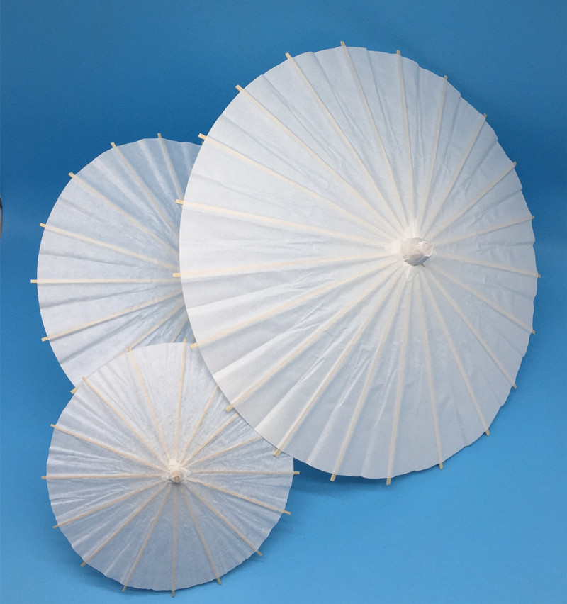 白色纸伞儿童diy手工材料空白油纸伞 绘画纸伞空白纸伞厂家直销