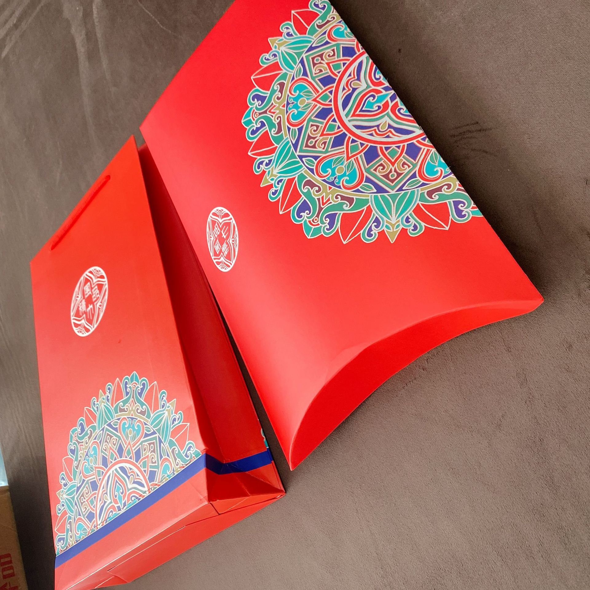 高端礼盒丝巾包装礼盒围巾盒子天地盒红色袋子