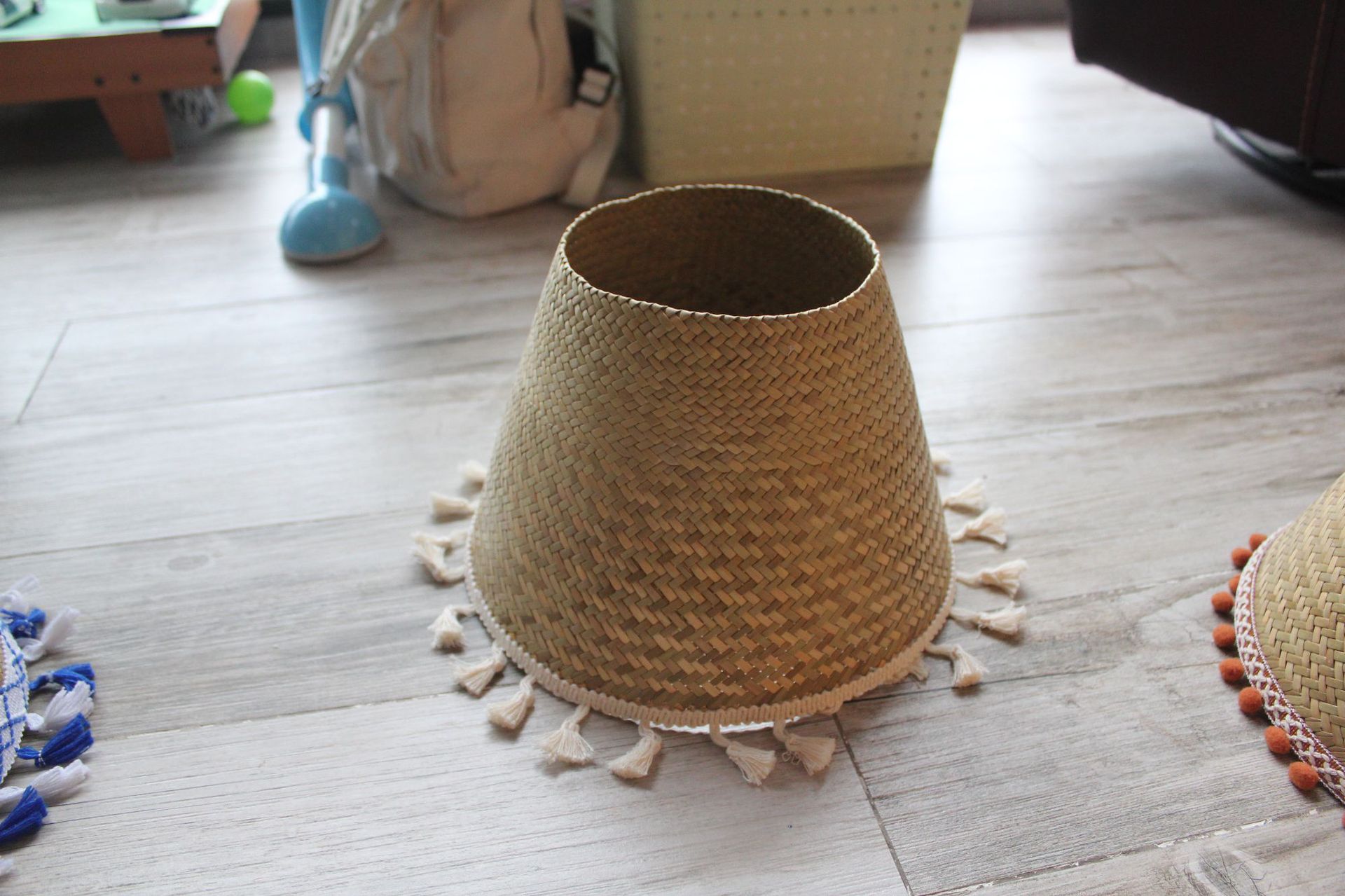 黄市草编竹编灯笼纯手工艺品台灯适合茶餐厅中式田园民俗民宿