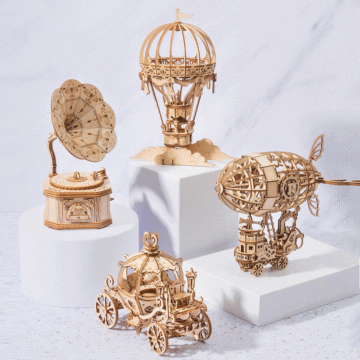 若态激光非动物立体模型梦幻南瓜车手工diy家居模型摆件儿童礼物