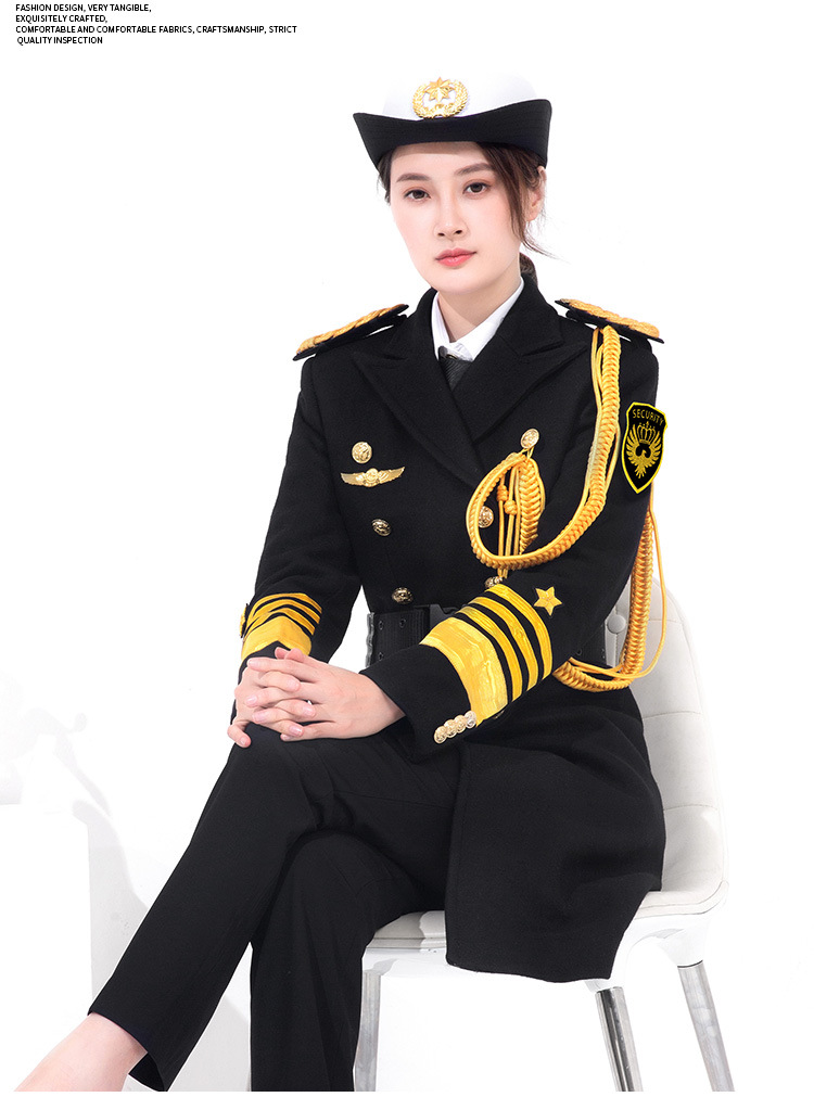 保安大衣物业礼宾服女长款保暖加厚形象岗保安制服羊毛呢大衣外套