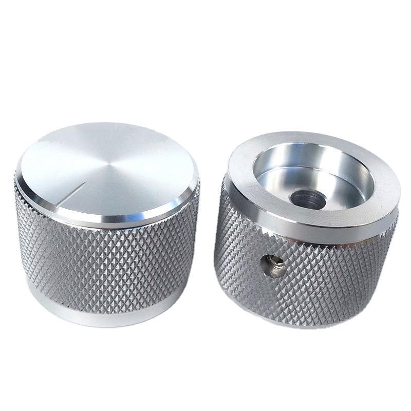 家用电器调节旋转开关 精密车床件 cnc加工产品 滚花银色32x22mm