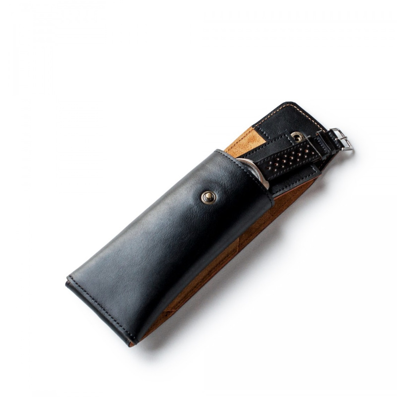 便携式蓝色皮质手表包 戒指收纳袋 磁吸盖头手表套