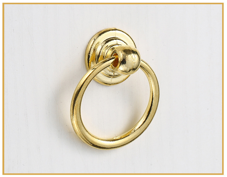 厂家直销柜子抽屉拉手拉环现代简约环形衣柜单孔锌合金柜门拉手