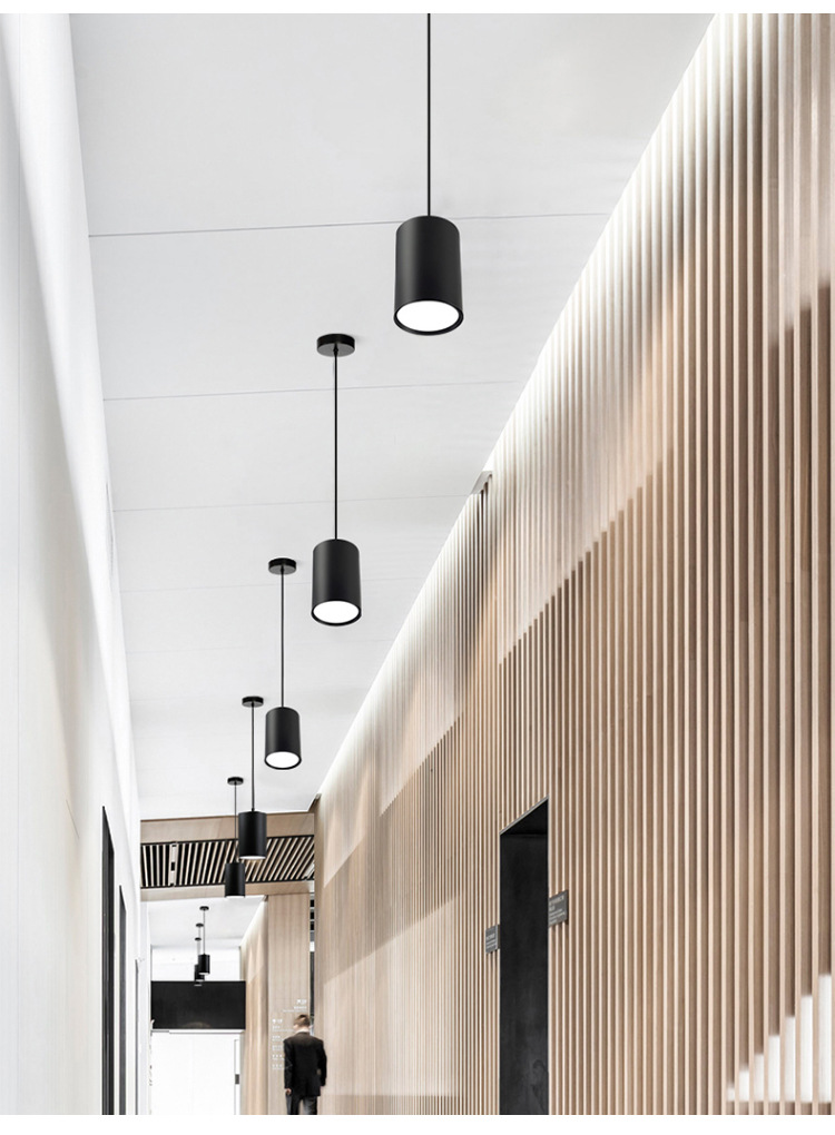 明装筒灯免开孔吸顶天花灯圆形吊线服装店装修cob明装射灯过道灯