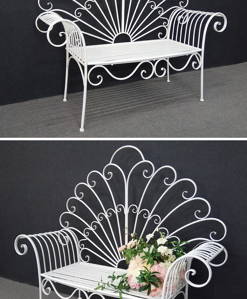 欧式铁艺休闲椅 金属椅子路引 创意家居摆设婚礼装饰舞台背景摆件