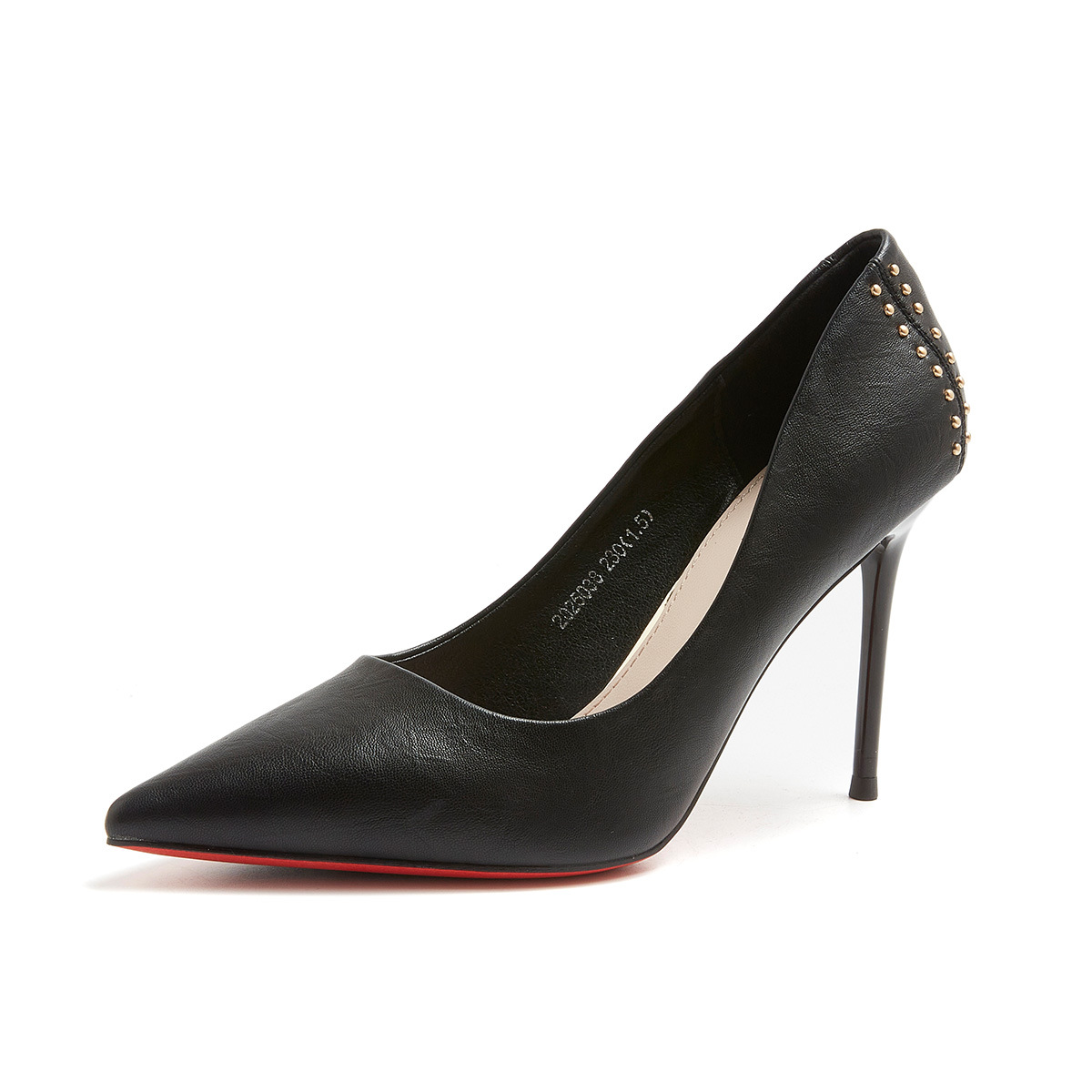 卡文女鞋新款高跟鞋女细跟纯色简约红色宴会婚鞋女职业工作单鞋女