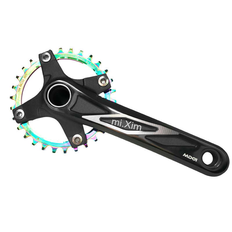 xim山地车七彩炫彩铝合金正负齿单盘自行车36齿盘单盘片zf104