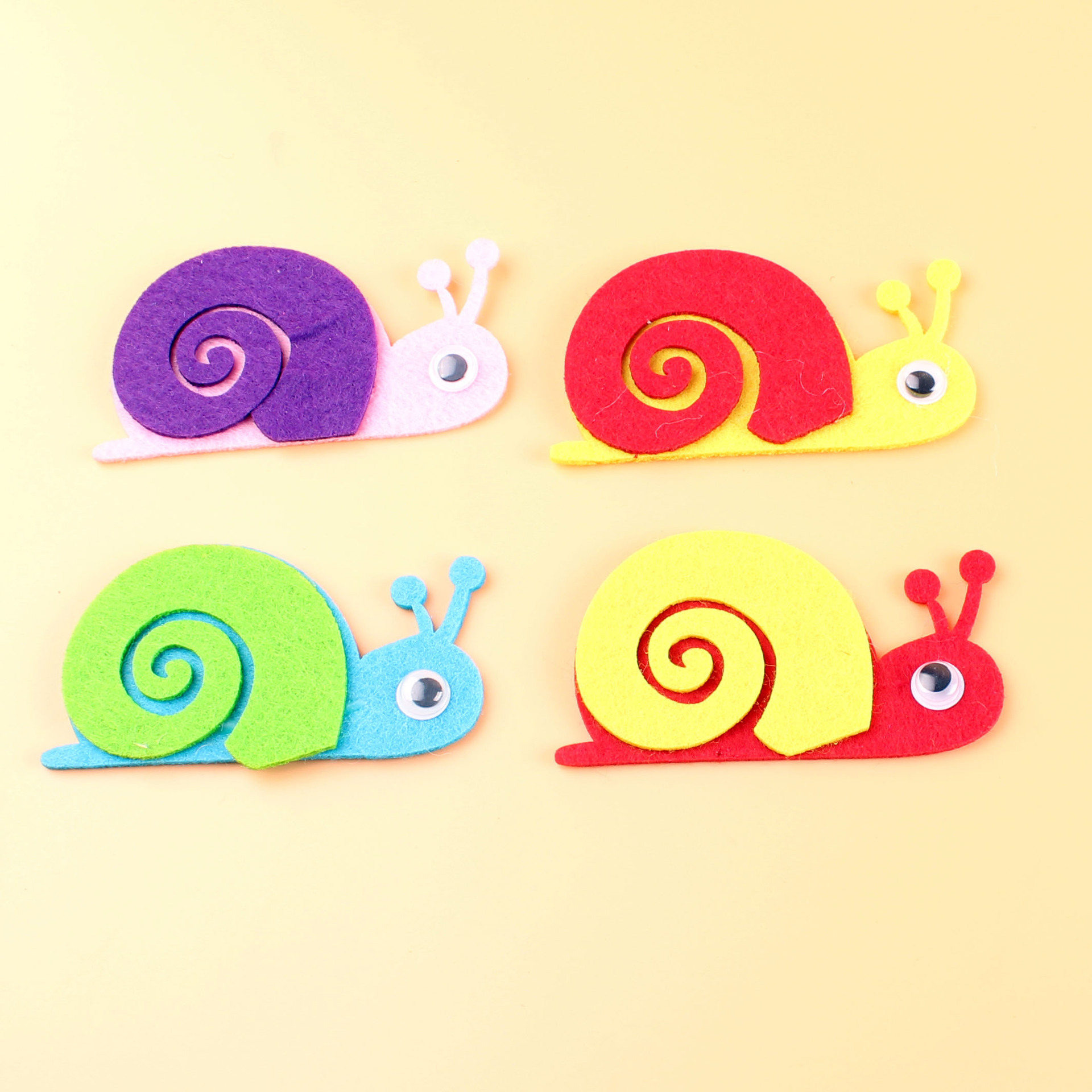 创意儿童手工diy制作无纺布装饰粘贴材料动物花朵图案不织布贴片