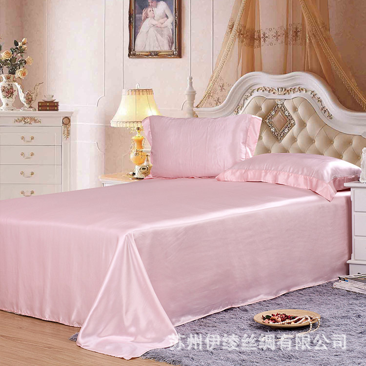 纯真丝19姆单个真丝床单100桑蚕丝床笠被单丝绸床单 亚马逊直供