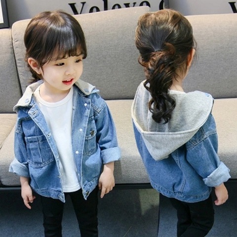 Kids' Coat Girls' Coat 2022 Autumn New Baby and Infant Jacket Denim Kids' Overcoat Autumn Fashionable Clothes