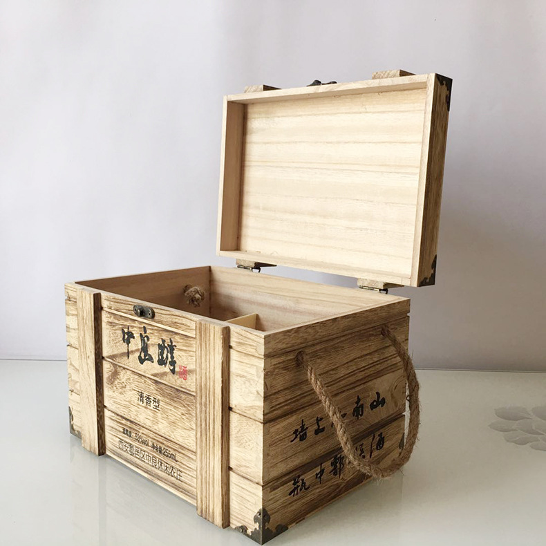 白酒包装箱木盒定制酒坛外包装手提酒水送礼礼品木箱白酒瓶盒定制