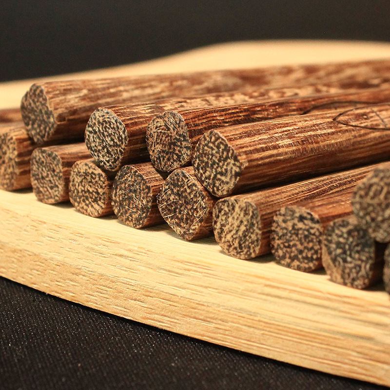 无漆红檀木筷 日式家用原木鹧鸪豆木筷子耐高温无漆餐具实木