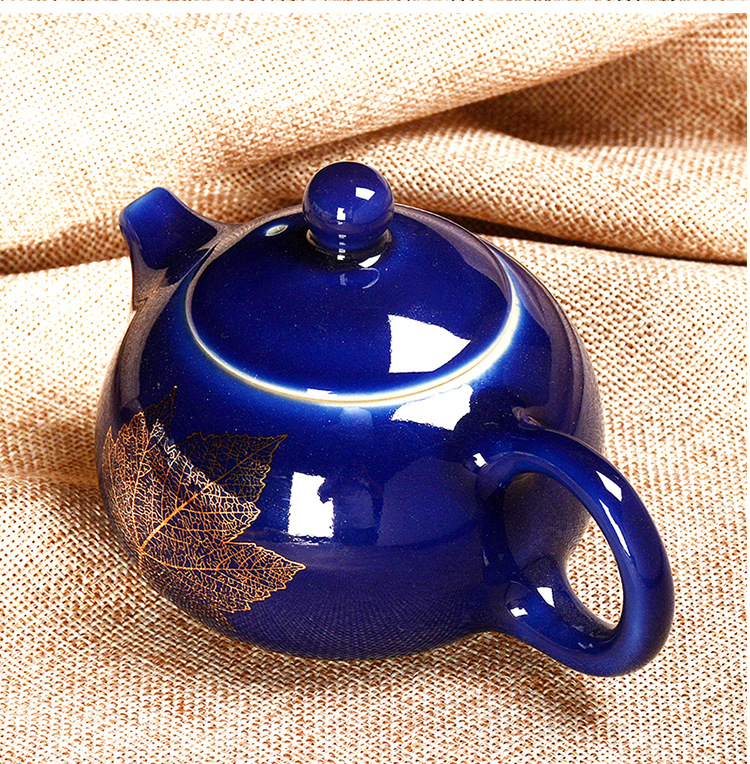 批发陶瓷霁蓝釉大号180ml茶壶创意青瓷西施壶红色功夫茶具泡茶壶
