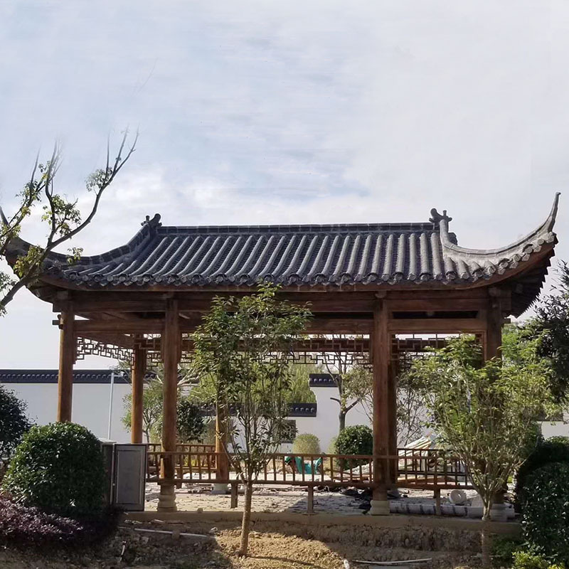 仿古凉亭定制 古建防腐木亭子实木门楼 户外庭院实木六角凉亭定制