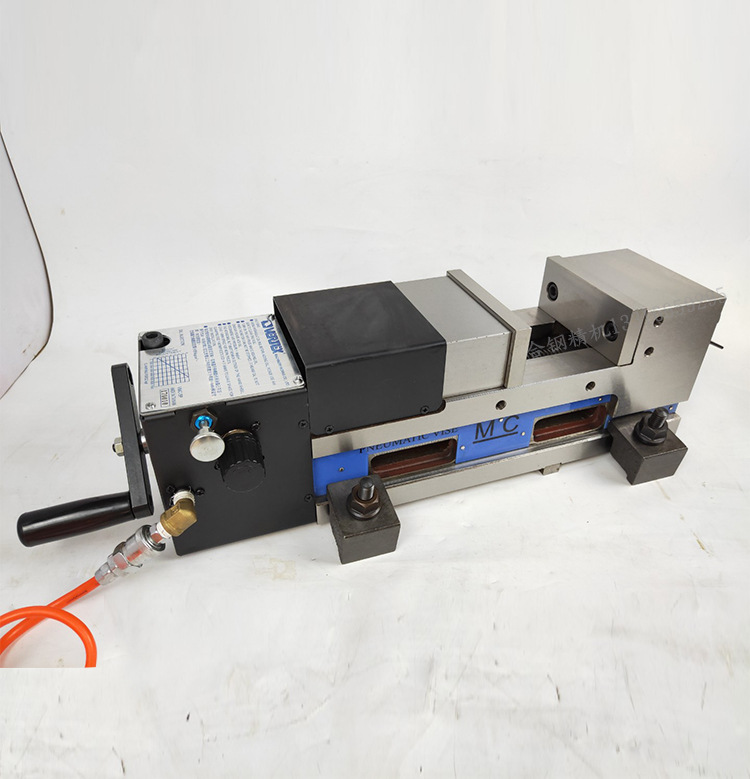 vertex台湾鹰牌气动角固虎钳8寸开口200空油压精密快速虎钳vmc-8p