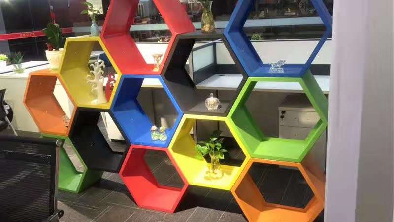 蜂窝格办公室装饰办公室置物柜货架书架产品可定制颜色尺寸