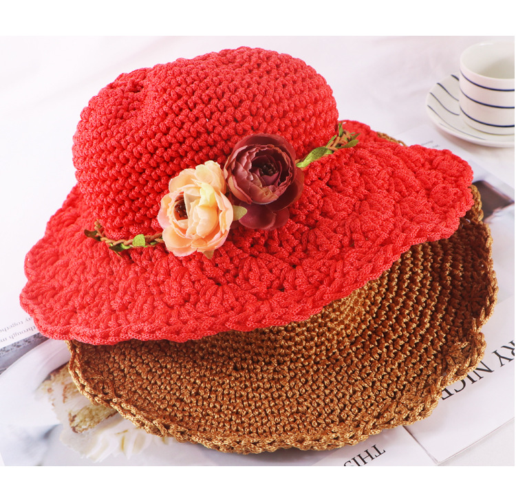 手工轻体编织帽子粗线冰丝线大把钩帽子用的线粗冰丝线春秋夏季戴