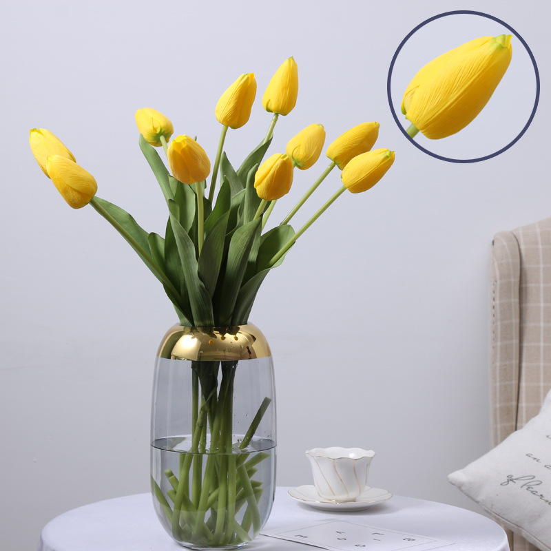 Artificial Flower Long Branch Feel Moisturizing Tulip Decoration Floral Flower Arrangement Accessories Home Decoration Fake Flower Wholesale