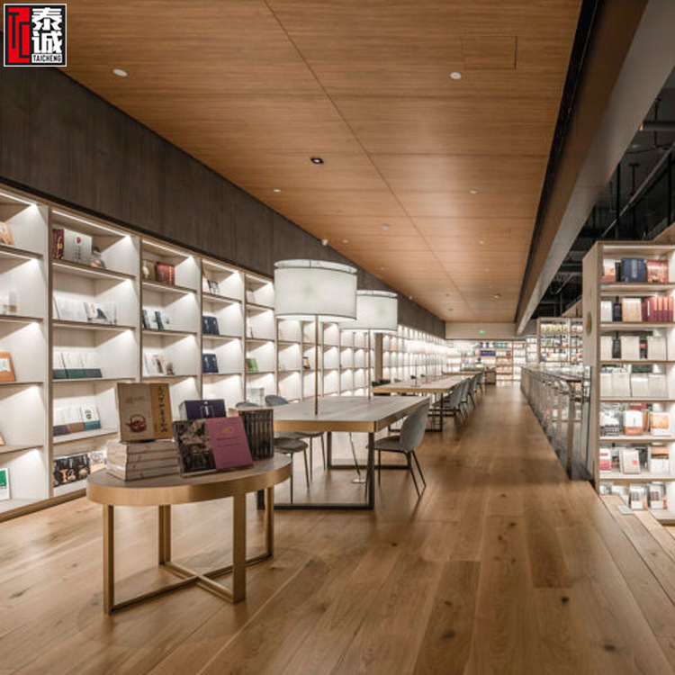 广州图书馆书柜展柜定制图书馆中岛台木质书店展示柜专用书架带灯