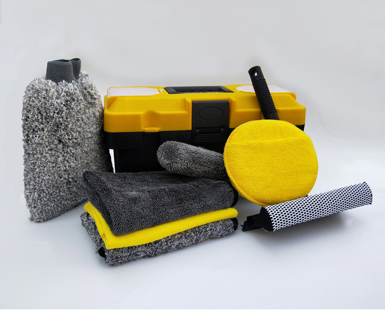 洗车清洁神器8件套装洗车店用品工具 洗车毛巾布海绵打蜡饼轮毂刷