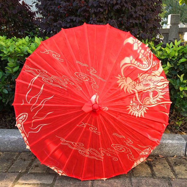 红伞 新娘结婚婚庆用伞 中式婚礼红色古典古风防雨防晒复古油纸伞