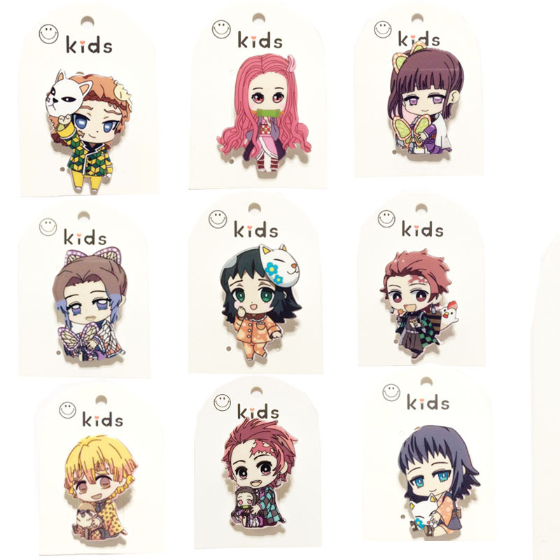 日本热销鬼灭之刃发夹全包布边夹卡通动漫女孩子头饰品礼品赠品