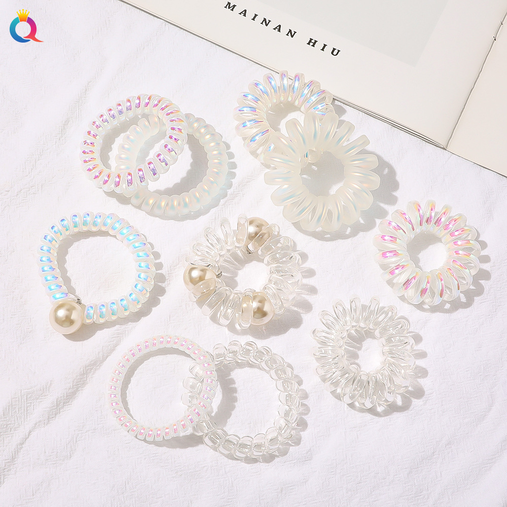 Qiyue Mermaid Phone Line Hair Ring Girl Frosted Seamless Phone Head Rope Thick Ponytail Korean Simple Rubber Band