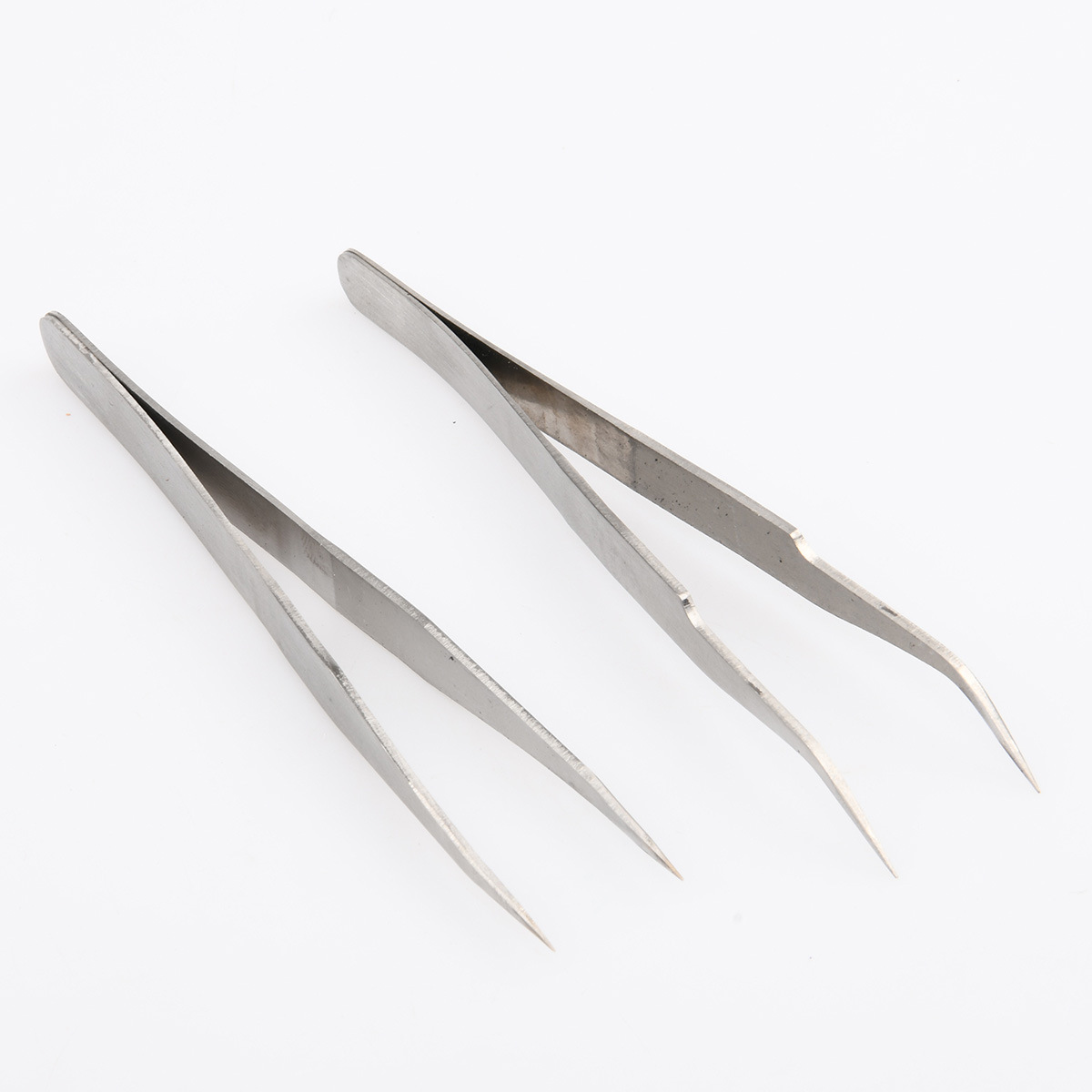 15mm银色不锈钢镊子精密尖头弯头尖嘴维修手工diy小工具17g