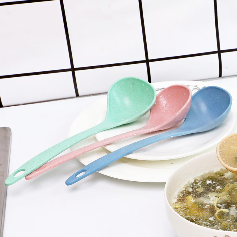 Wheat Straw Soup Spoon Home Ladle Porridge Spoon Kitchen Plastic Kitchenware Thickened Large Size Gruel Spoon