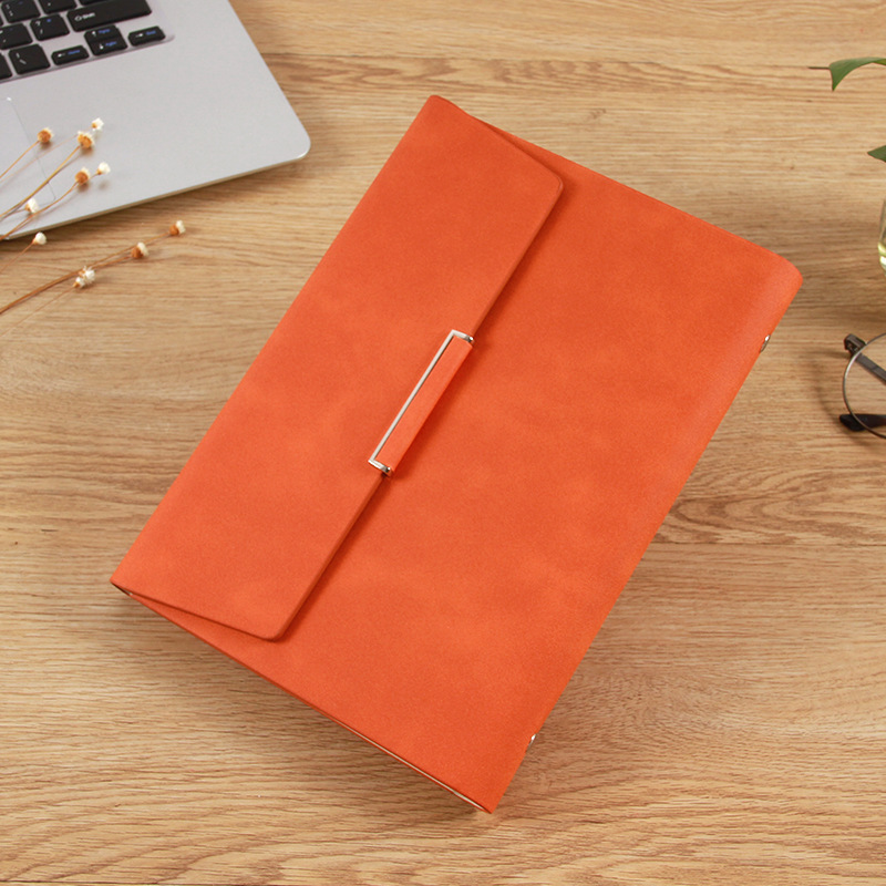 A5 Loose-Leaf Notebook Book Business Notebook Notebook Leather Three-Fold Loose-Leaf Notebook Pack Logo