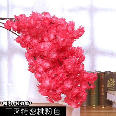 Artificial Cheery Branch Hotel Wedding Celebration Decoration Cherry Tree Peach Blossom Plastic Fake Flower Silk Flower Living Room Ceiling Balcony HANAFUJI