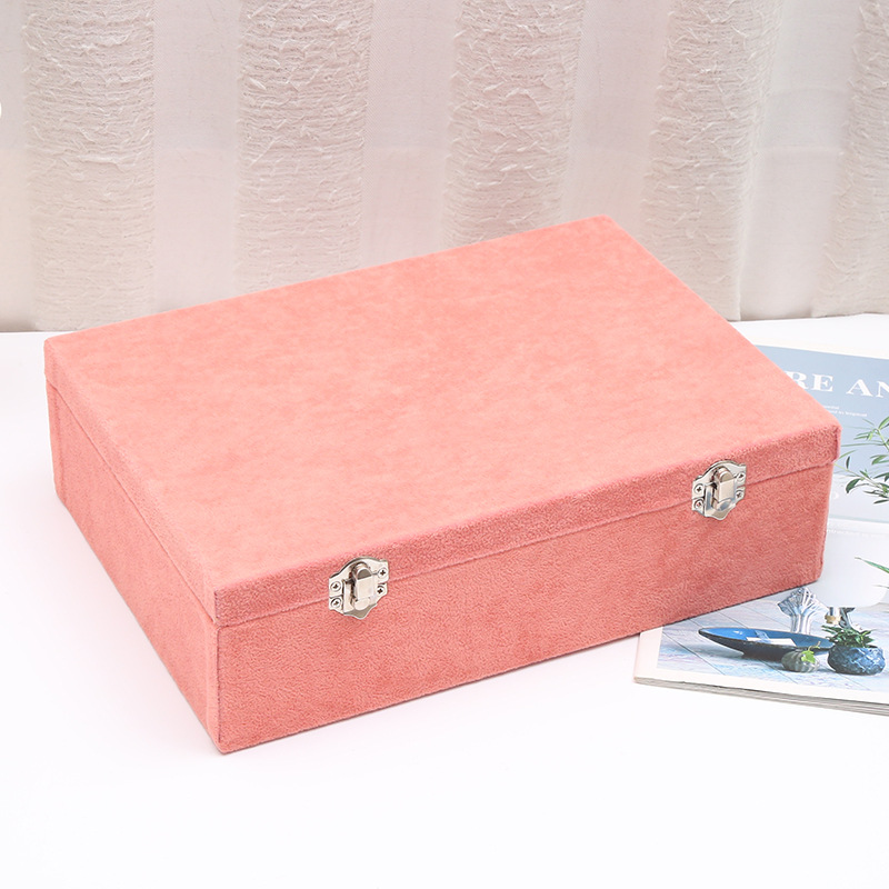 Double-Layer Jewelry Storage Box Large Capacity Portable Accessories Storage Box Multifunctional Bracelet Necklace Earrings Finishing Box