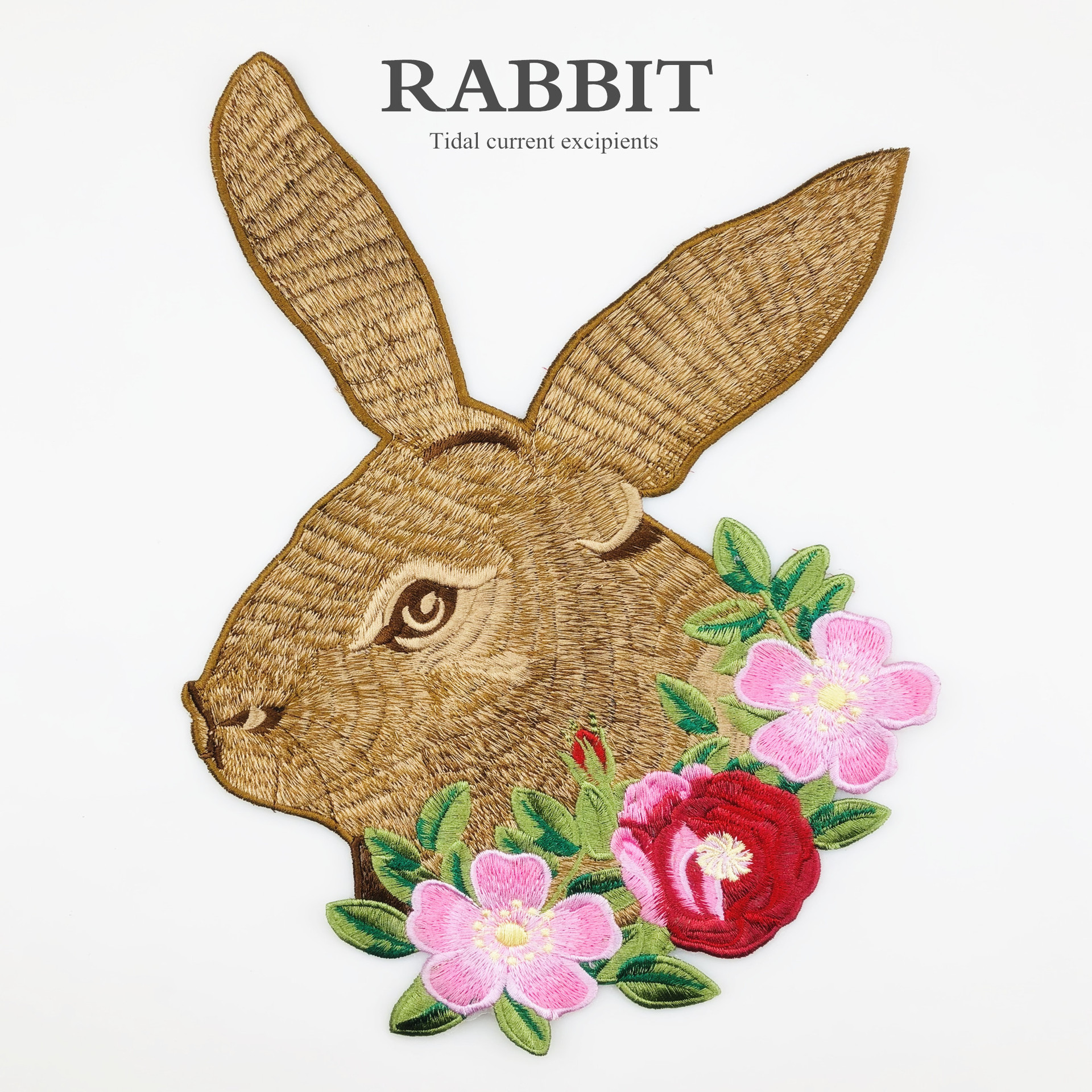 手工兔子绣花图片