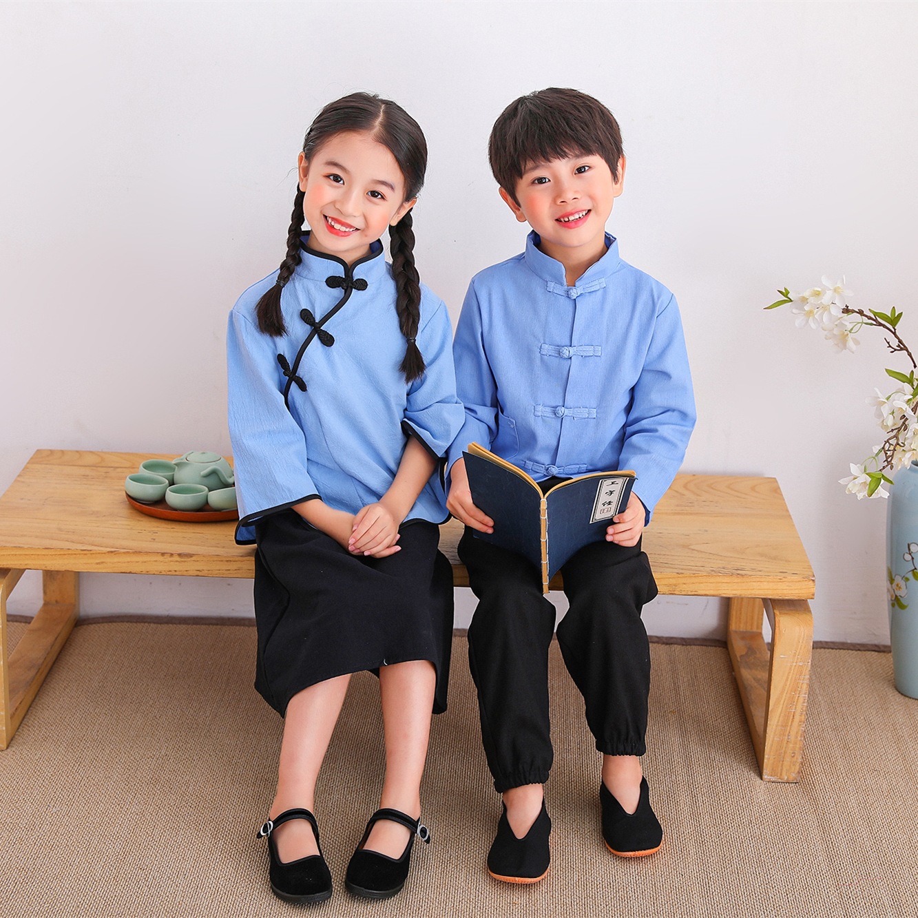 儿童演出服民国五四青年合唱朗诵春季童装演出服装女童古装民国风