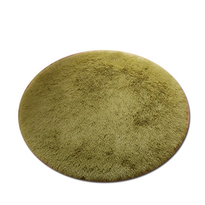 Solid Color Simple round Silk Wool Carpet Living Room Plush Sofa Cover Tea Table Cloth Bedroom Bed Side Length Wool Blanket