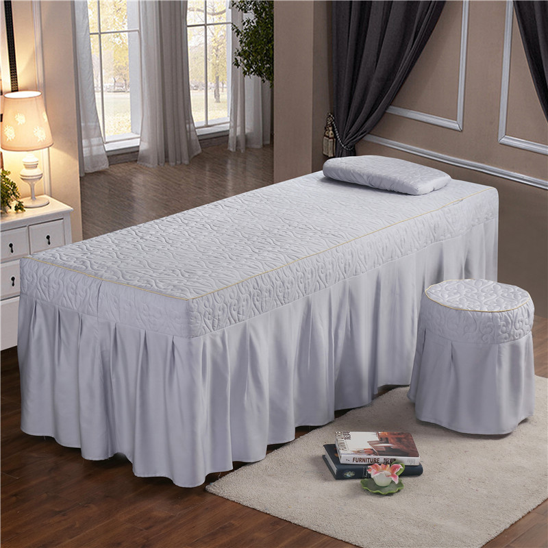 高档美容院床罩四件套简约莫代尔欧式推拿床罩按摩床床罩套